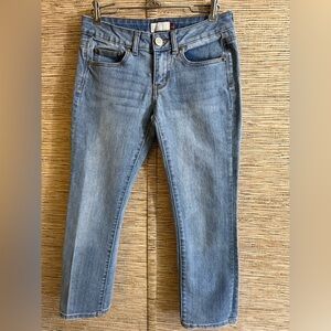 SO Cropped Jeans Stretch Straight Wash Blue Denim Women 5 Juniors